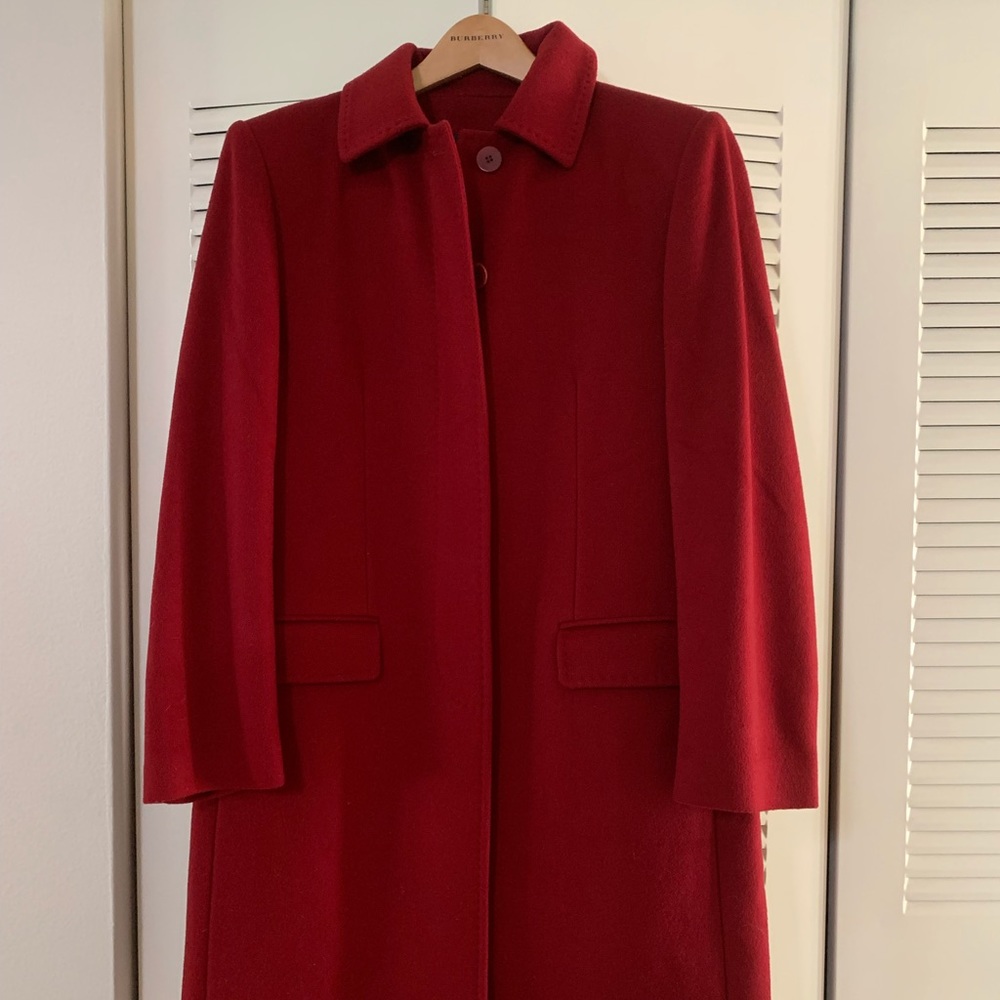 Women’s Burberry red coat- Never worn